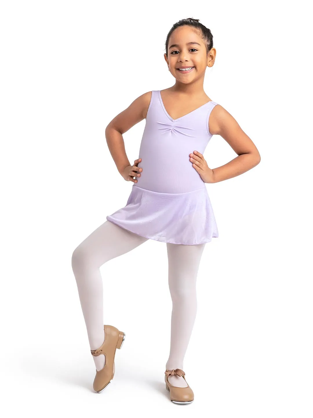 Capezio 356C | Girls' Shuffle Tap Shoes with Fastening Elastics