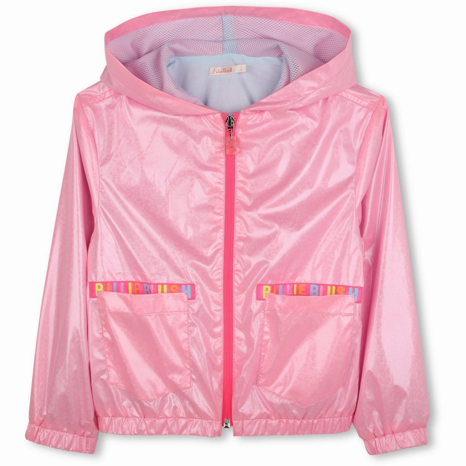 Easy Clean Material Reflective Trim Carlieblush Pink Hooded Windbreaker