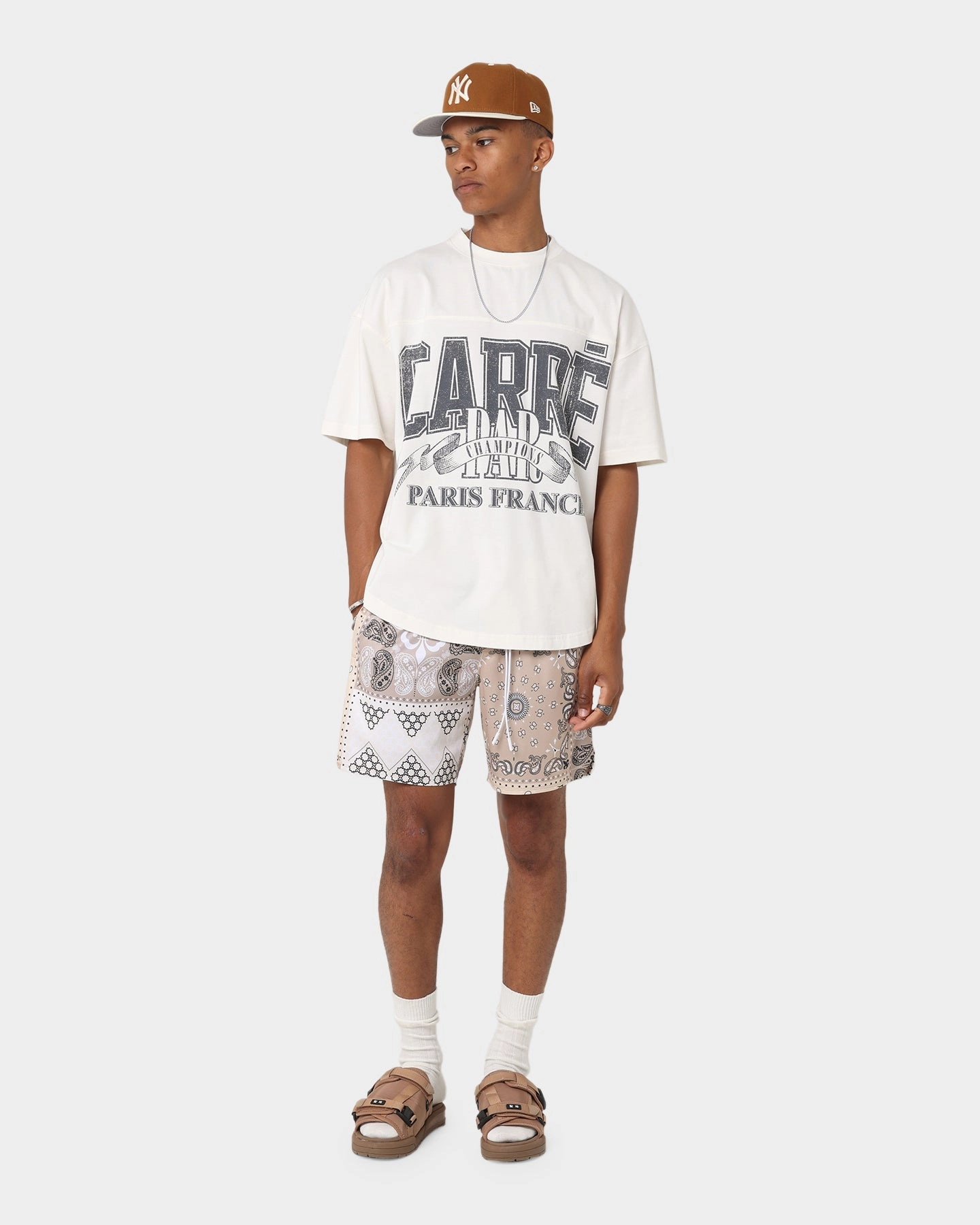 Soft Fabric Carr?? Champs G.I Oversized T-Shirt Off White