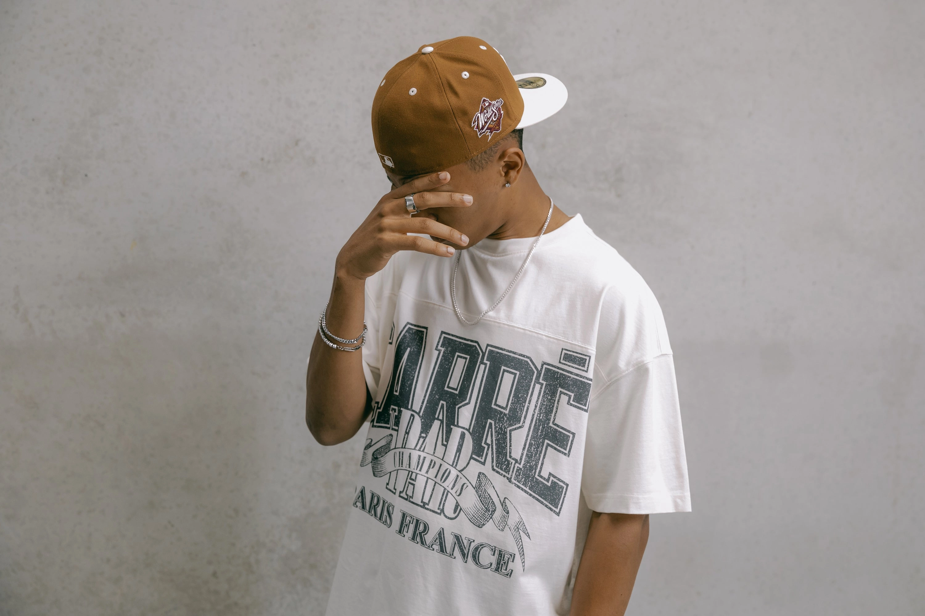 Carr?? Champs G.I Oversized T-Shirt Off White Casual Fashion Casual Layer
