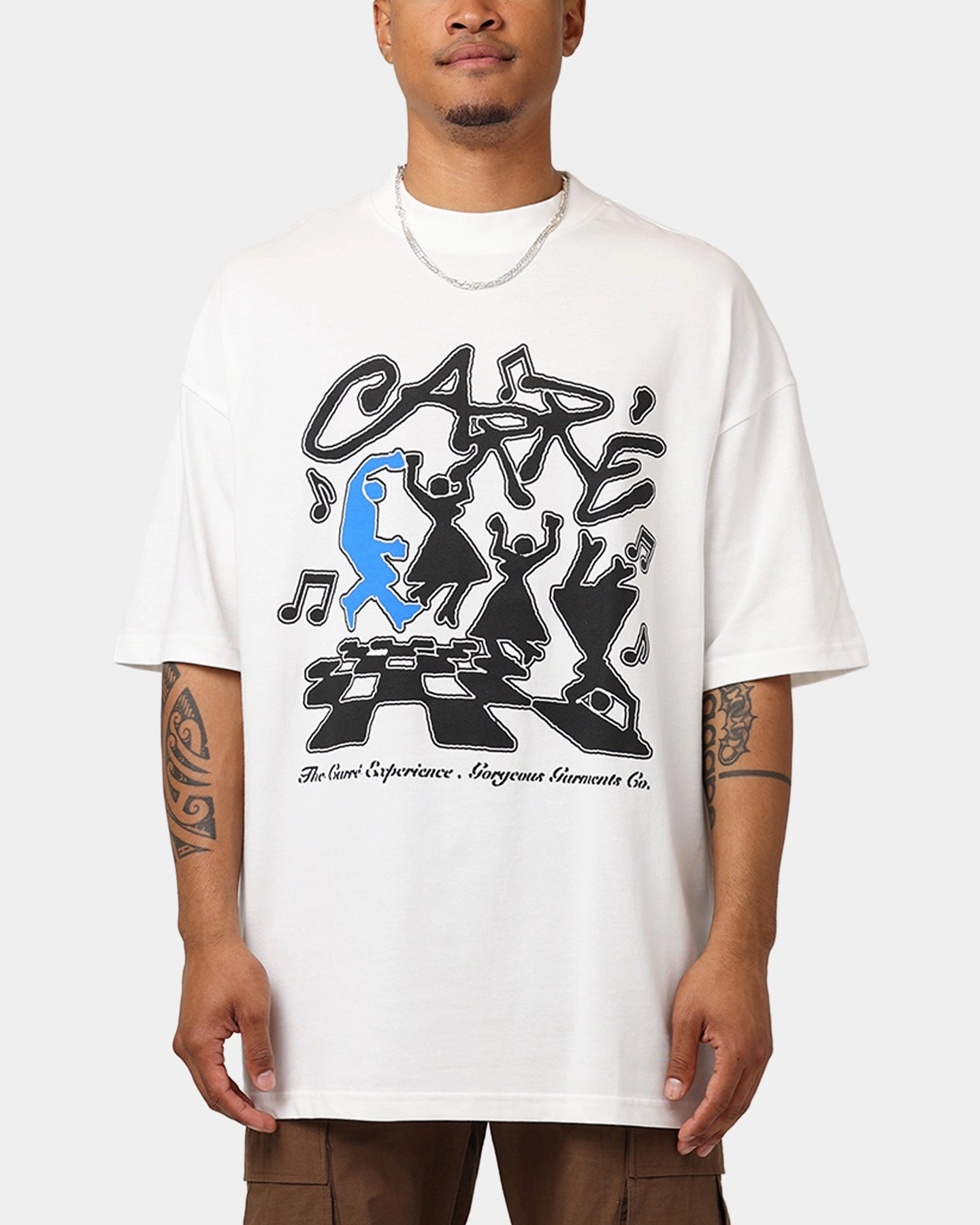 HeatResistantMaterial Easy Wear Option Carr?? Dinner Party Oversized T-Shirt Off White