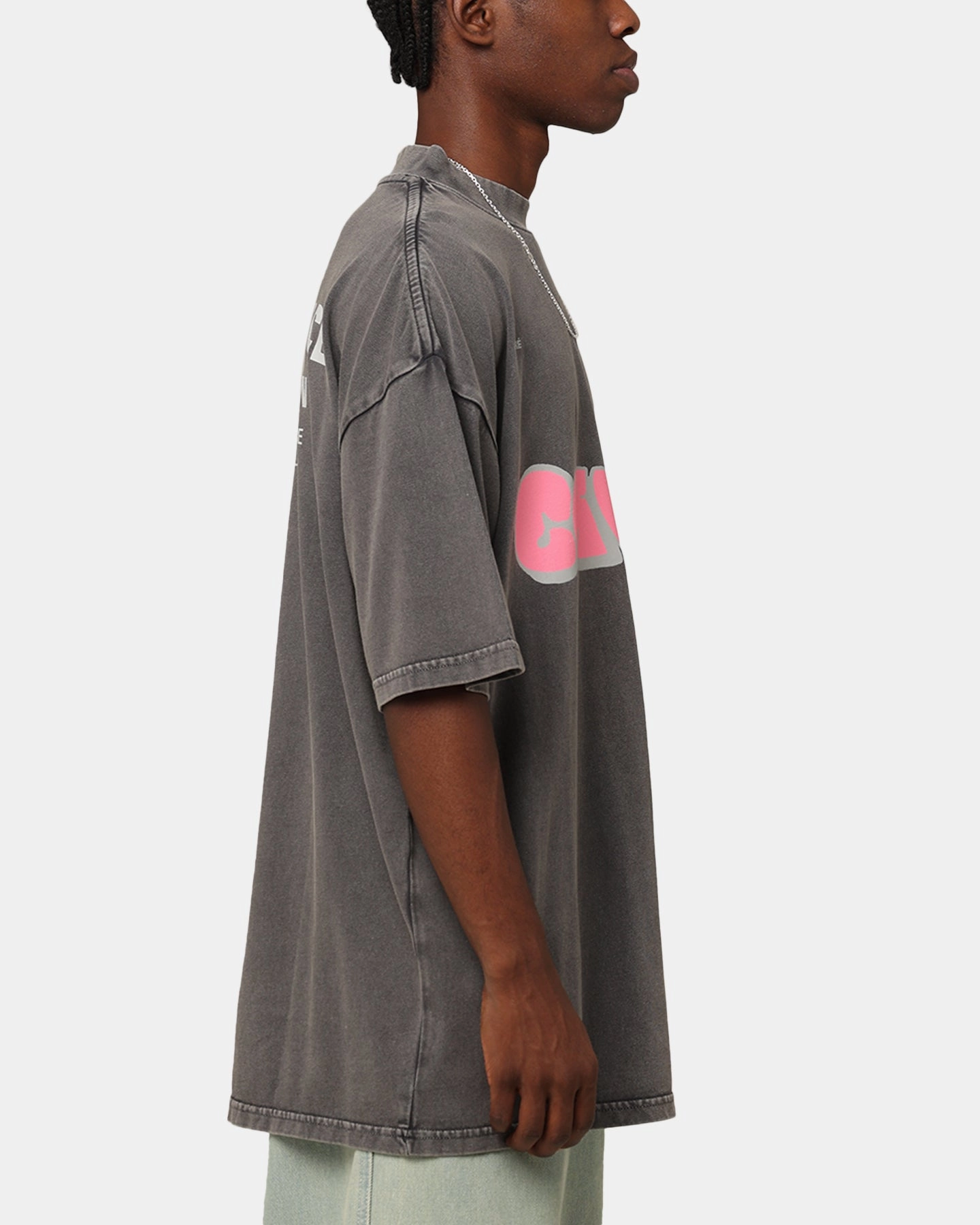 Functional Side Gussets Relaxed Torso Fit Carr?? Experienced Mock Oversized T-Shirt Washed Charcoal
