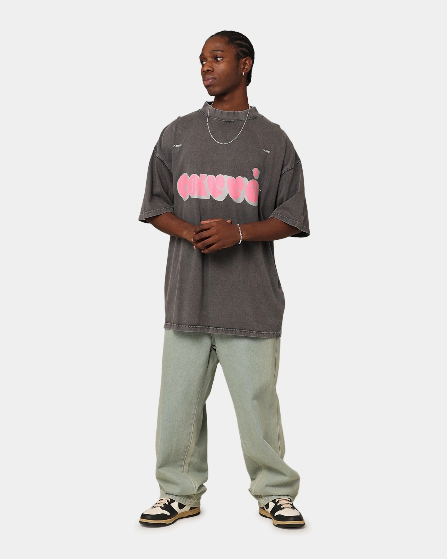 Carr?? Experienced Mock Oversized T-Shirt Washed Charcoal Light Breeze