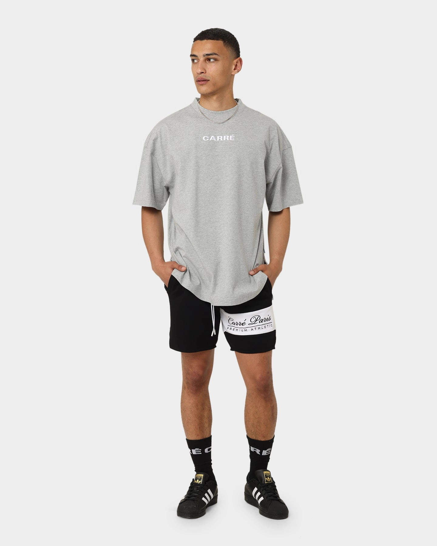 Chill Wear Carr?? Grid Iron Oversized T-Shirt Grey Marle