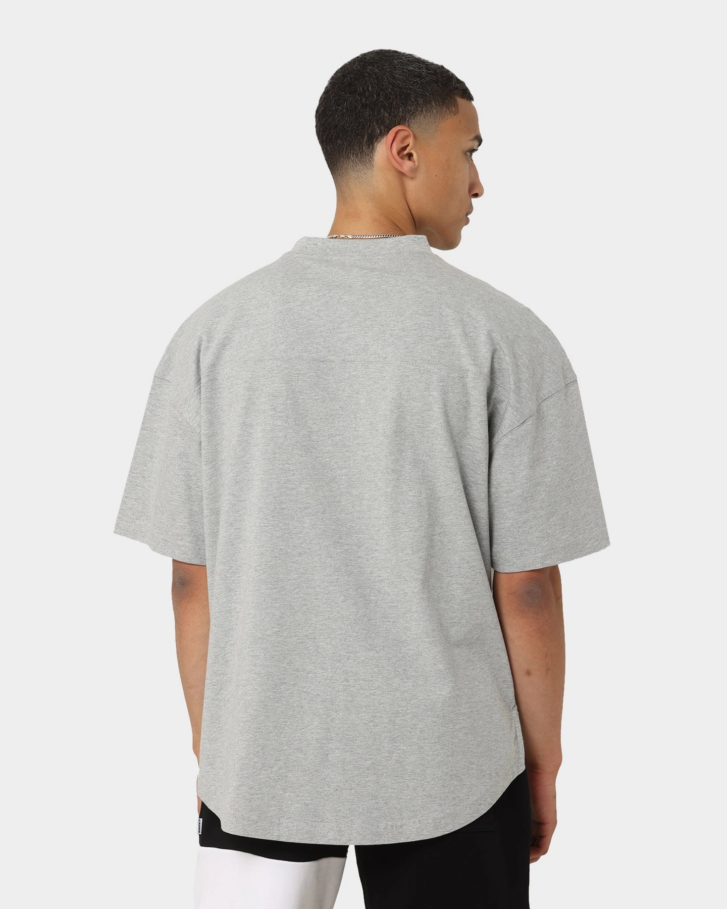 Leather combination Carr?? Grid Iron Oversized T-Shirt Grey Marle