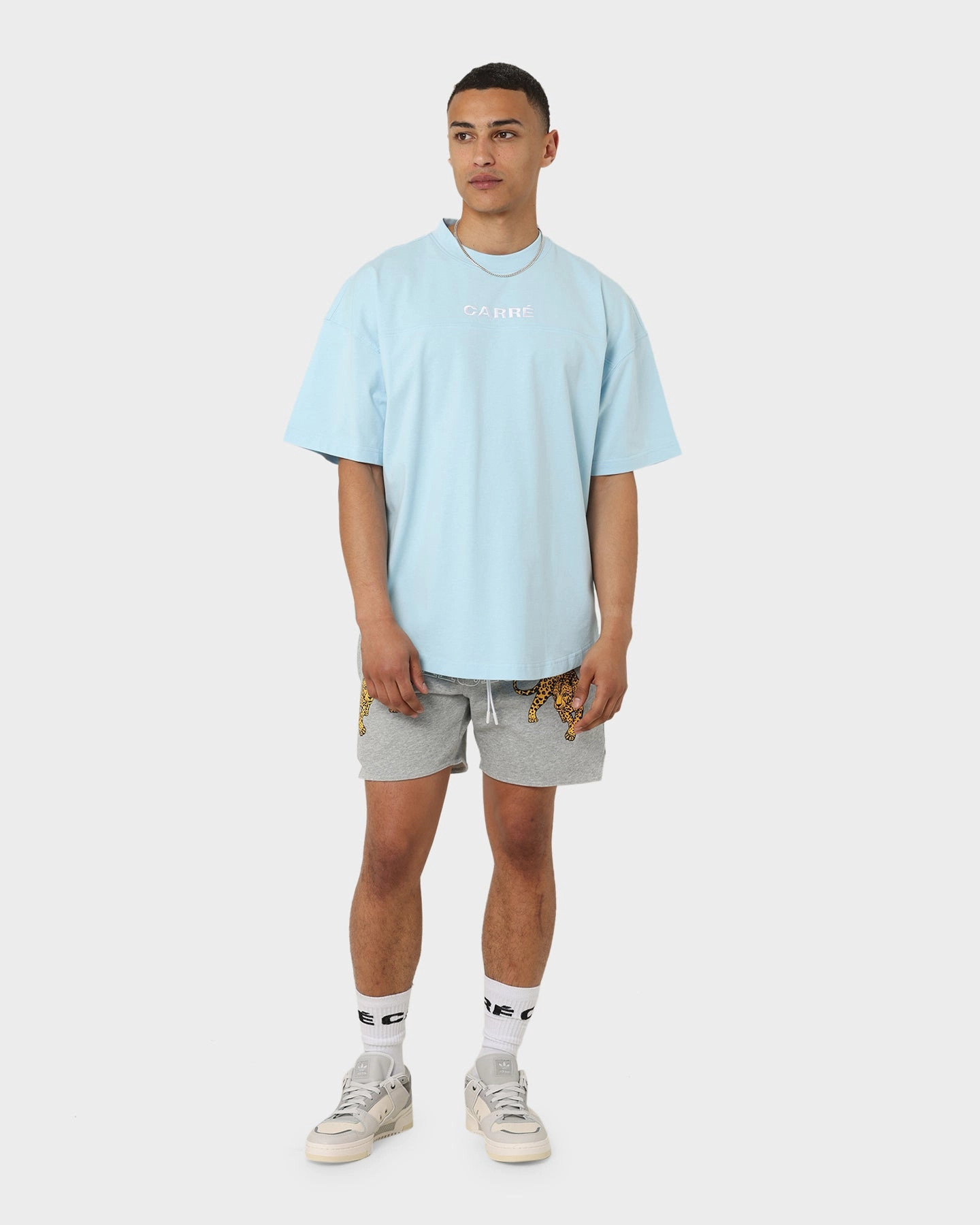 Carr?? Grid Iron Oversized T-Shirt Light Blue Chill Vibes