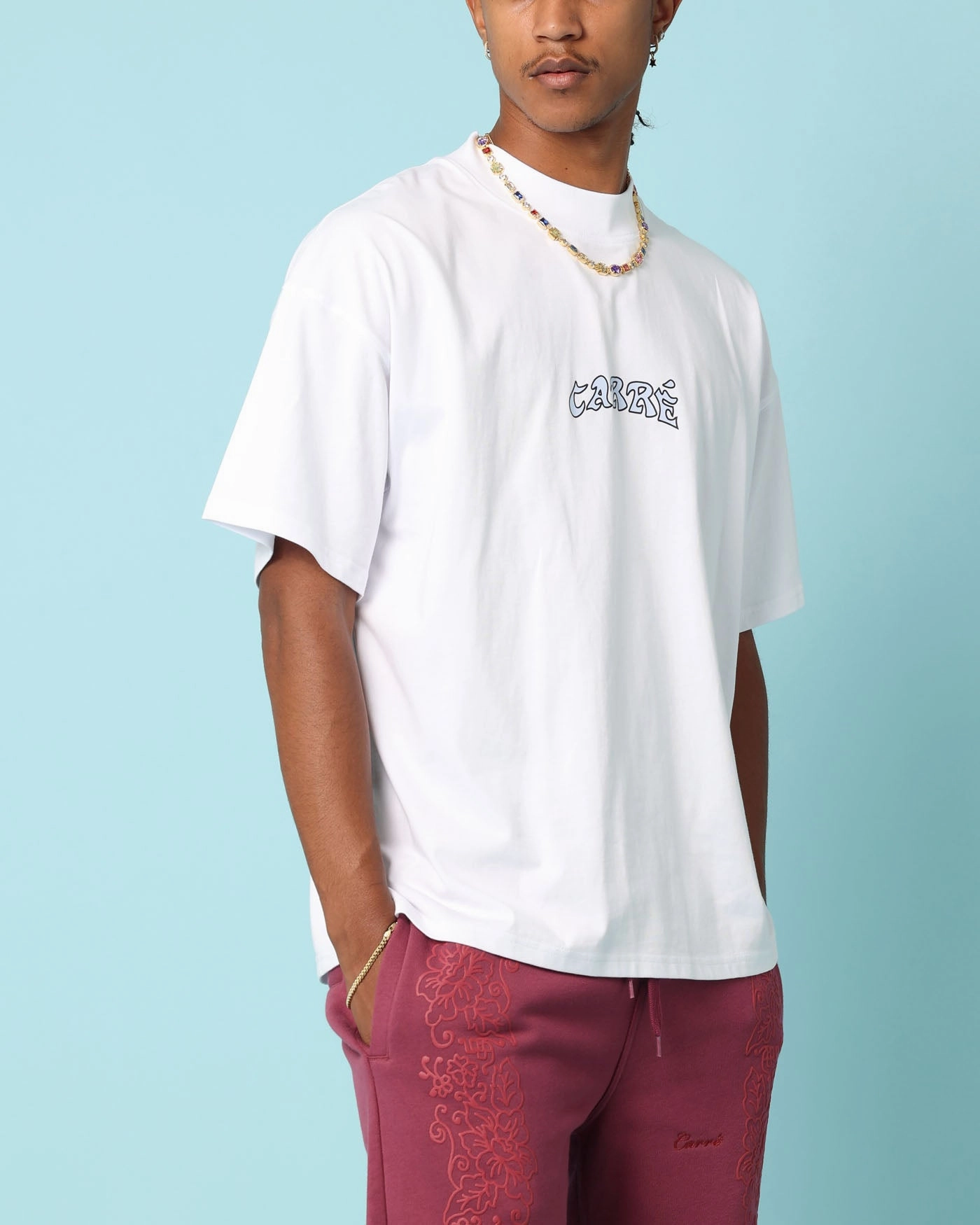 Bold Style Carr?? Members Only Oversized T-Shirt White