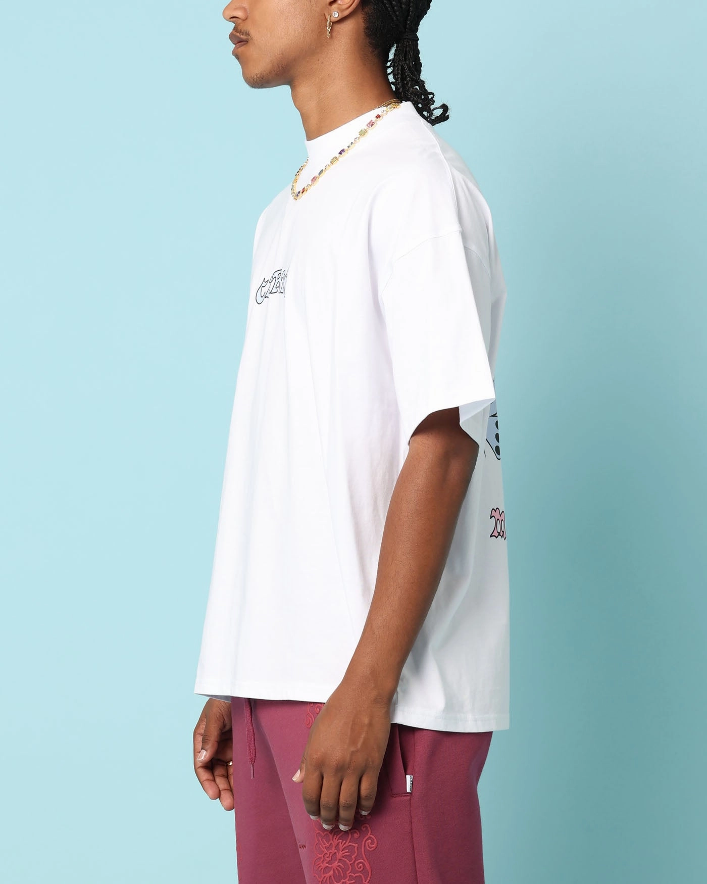 Skin Friendly Blends Carr?? Members Only Oversized T-Shirt White