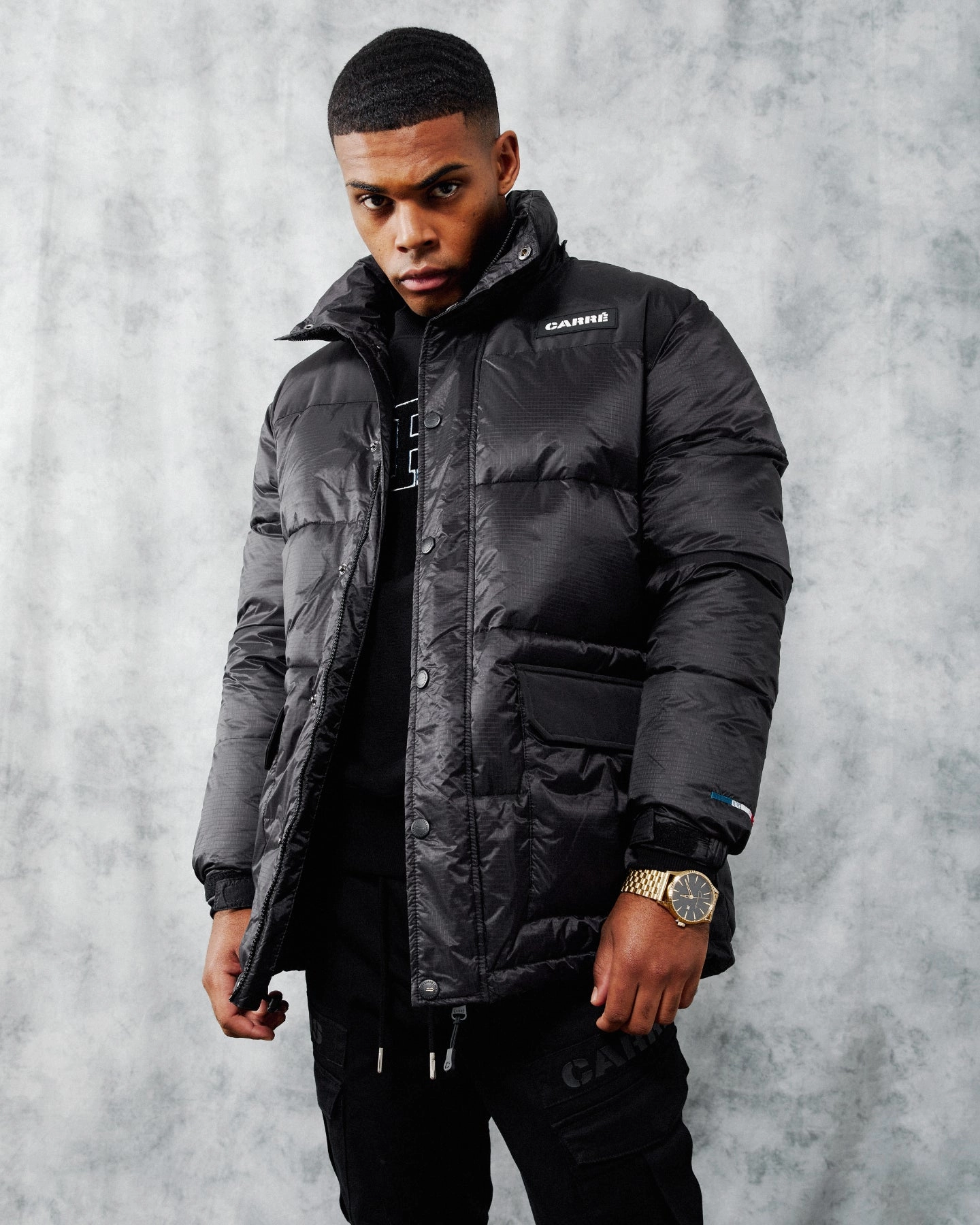 Adjustable Wear Carr?? Men's Roadman Puffer Jacket Black