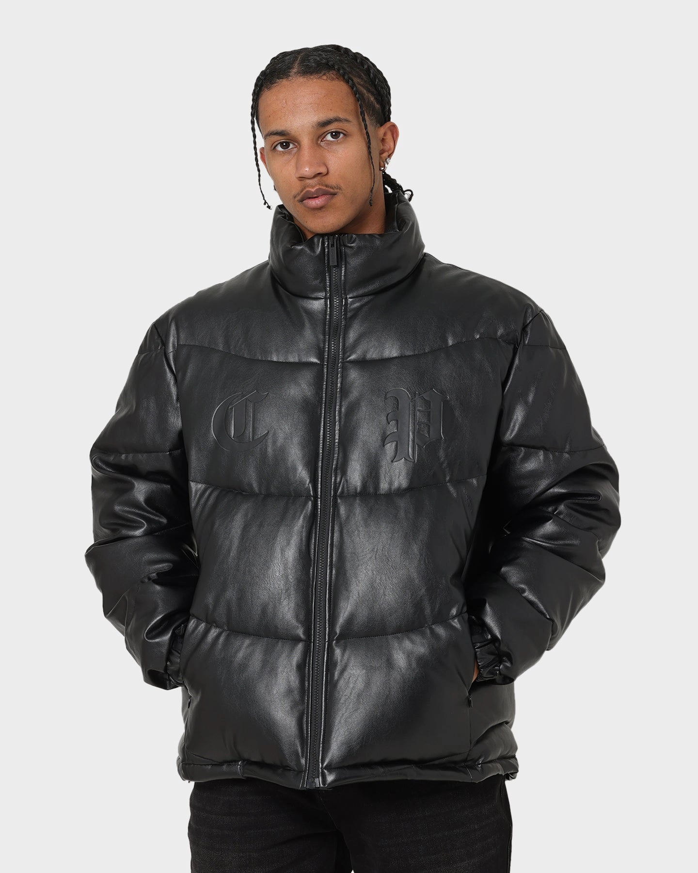 Carr?? Paris Leather Wave Puffer Jacket Black Compression Storage Sack