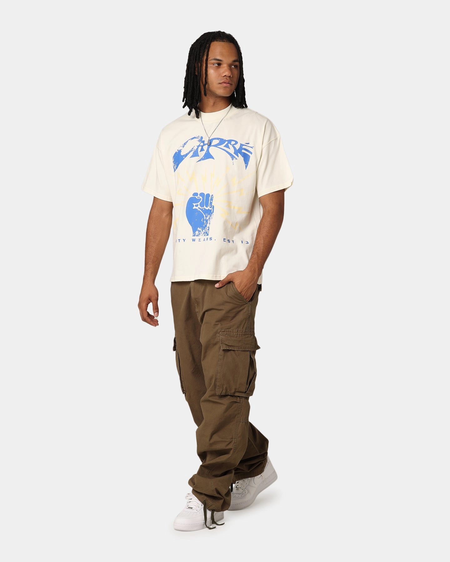 Carr?? Revolution 13 Oversized T-Shirt Off White Classic Crew Neck