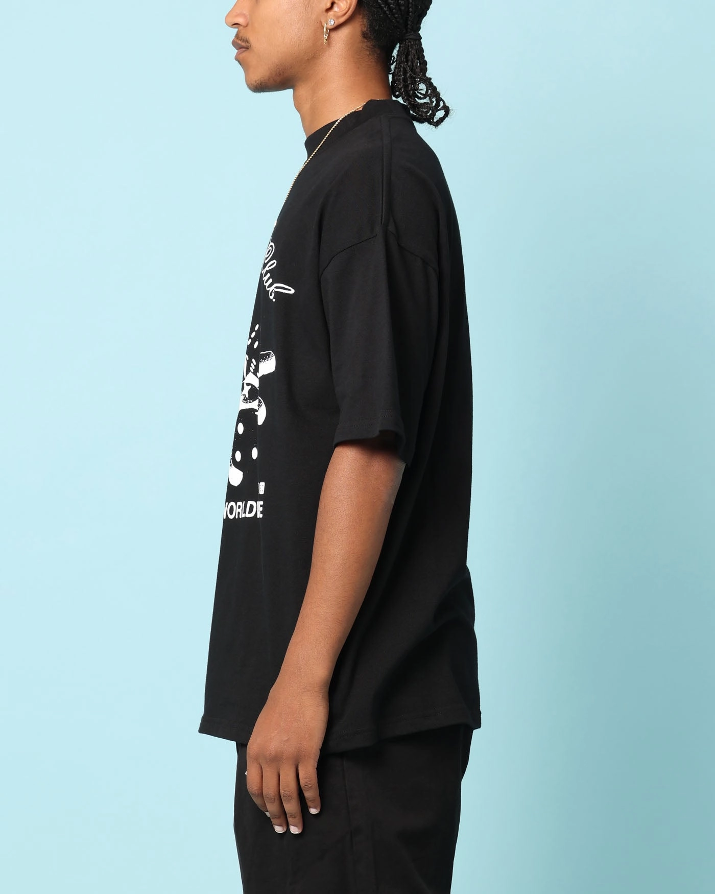 Carr?? Rollers Oversized T-Shirt Black Bohemian style Stretchable Weave