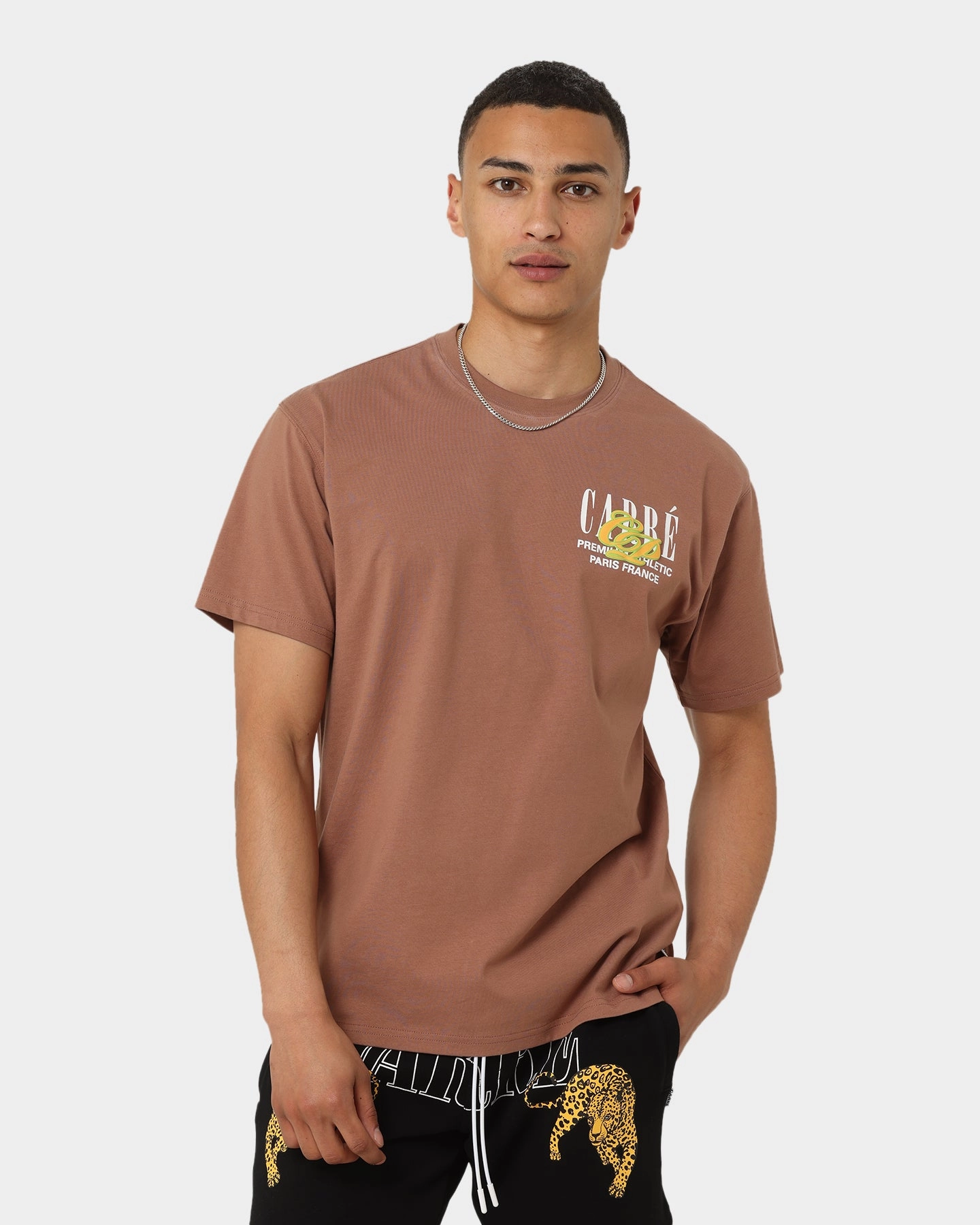 Simple Fit Travel Light Carr?? Top Team Oversized T-Shirt Brown