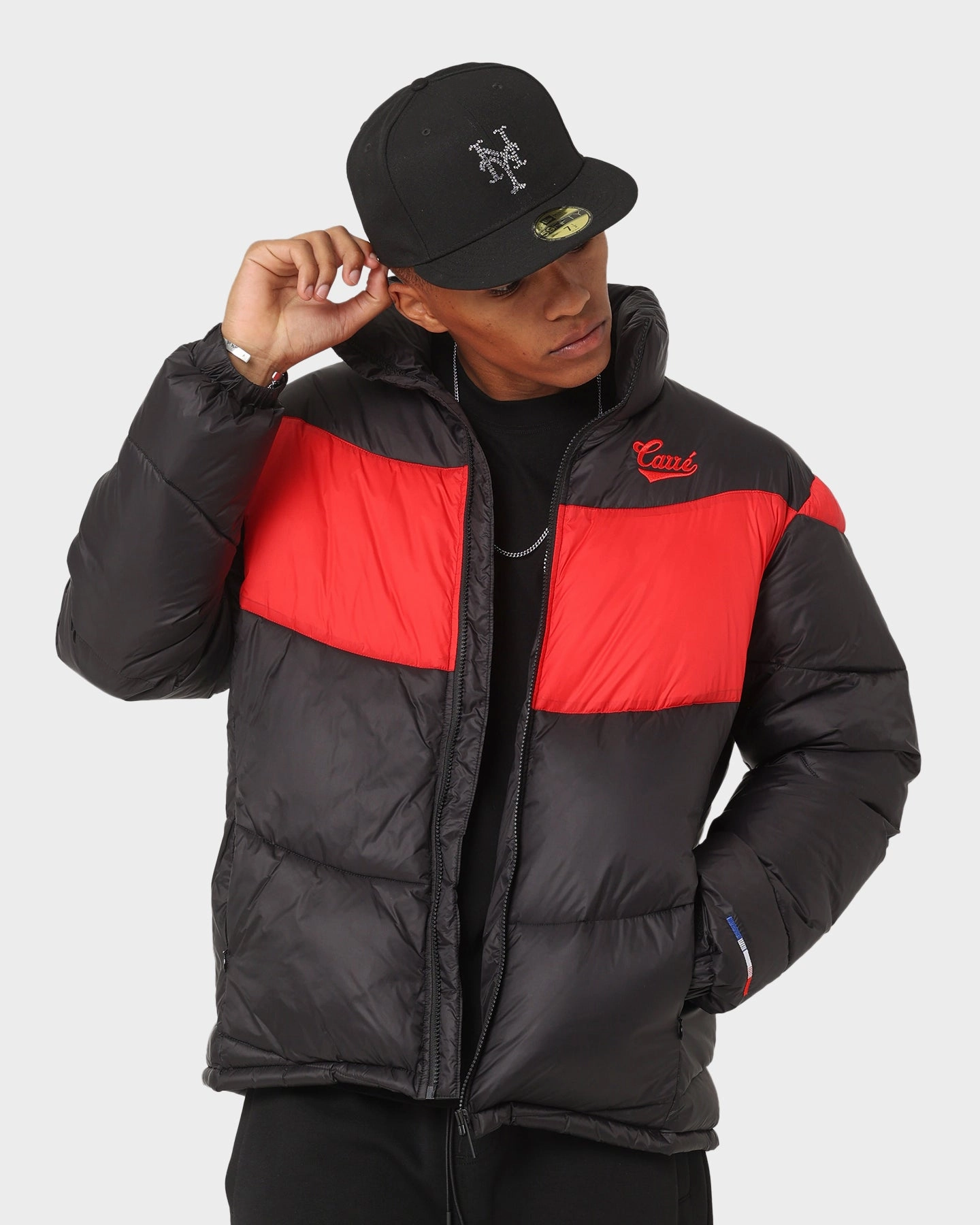 Carr?? Wave Puffer Jacket Black/Red Slide