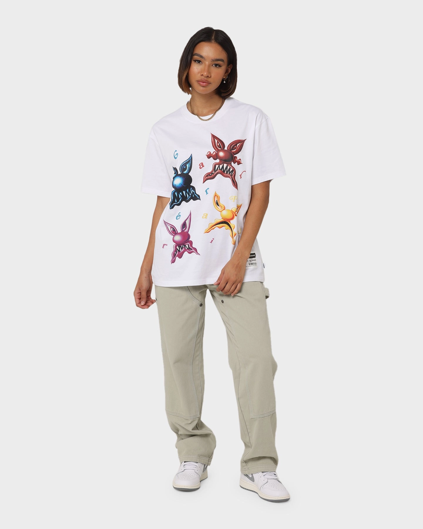 Carr?? X Kenny Scharf Meanie Oversized T-Shirt White yoga clothing