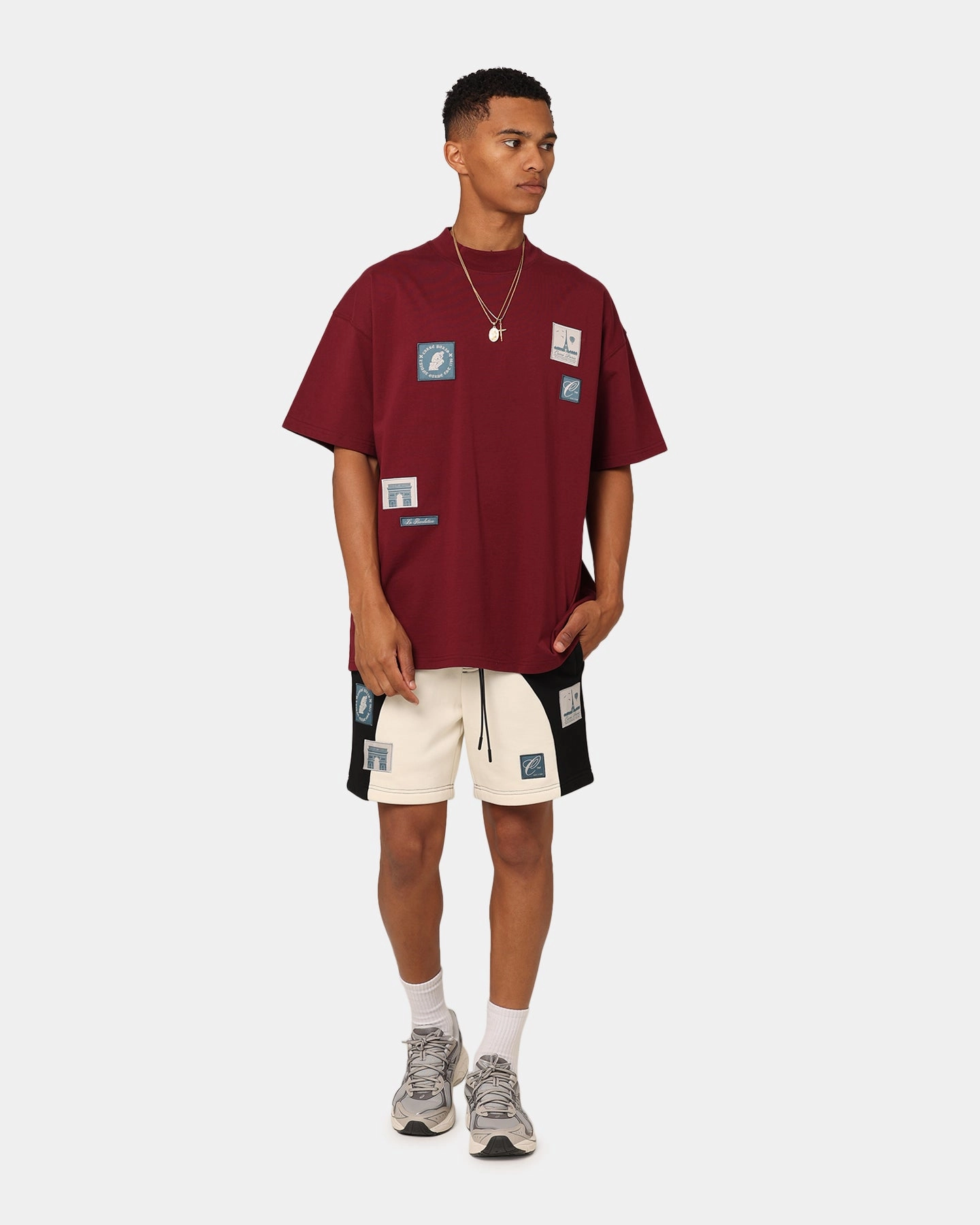 City Fashion Carre Avant Oversized T-Shirt Maroon