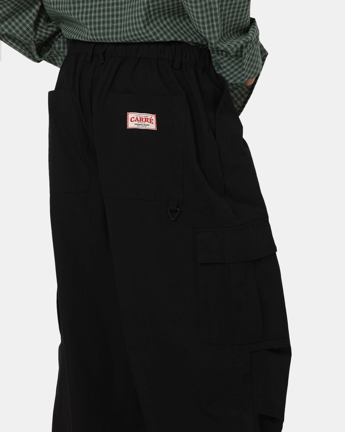 Carre Baggy Cargo Pants Black Flexible Cut Day-to-Day Wear