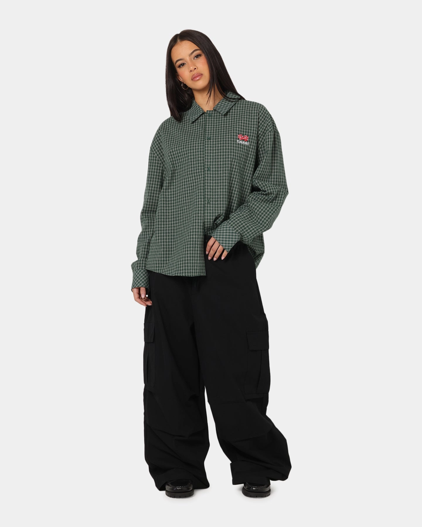 Carre Baggy Cargo Pants Black Fashionable Look All Day Wear