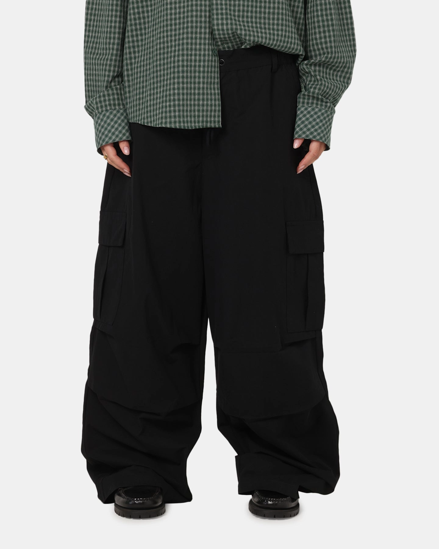 Quick Comfort Design Classic Style Carre Baggy Cargo Pants Black