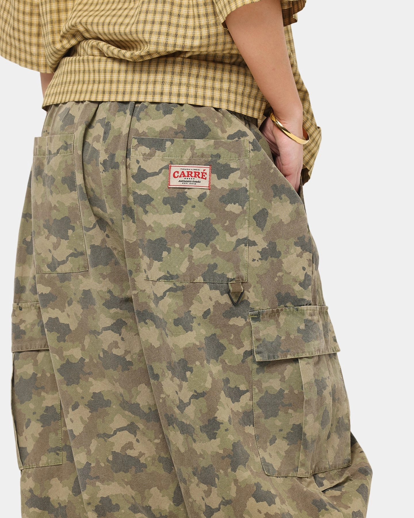 Slim Shape Carre Baggy Cargo Pants Camo