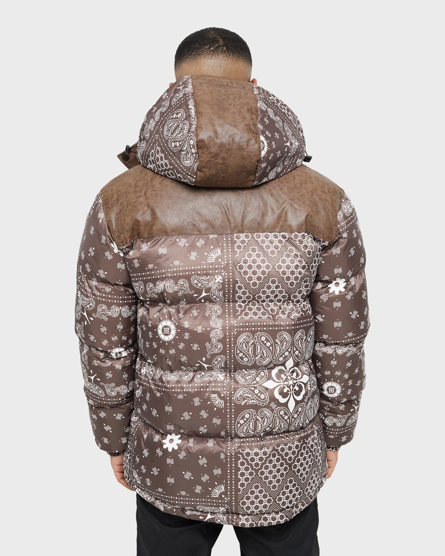 Carre Bandana Ultra Roadman Puffer Jacket Dark Brown Breathable fabric Mold Resistant Coating