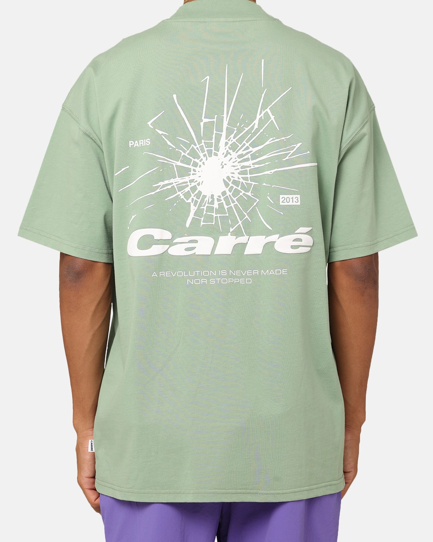 Contrast Inner Binding Active Fashion Carre Blast Oversized T-Shirt Green