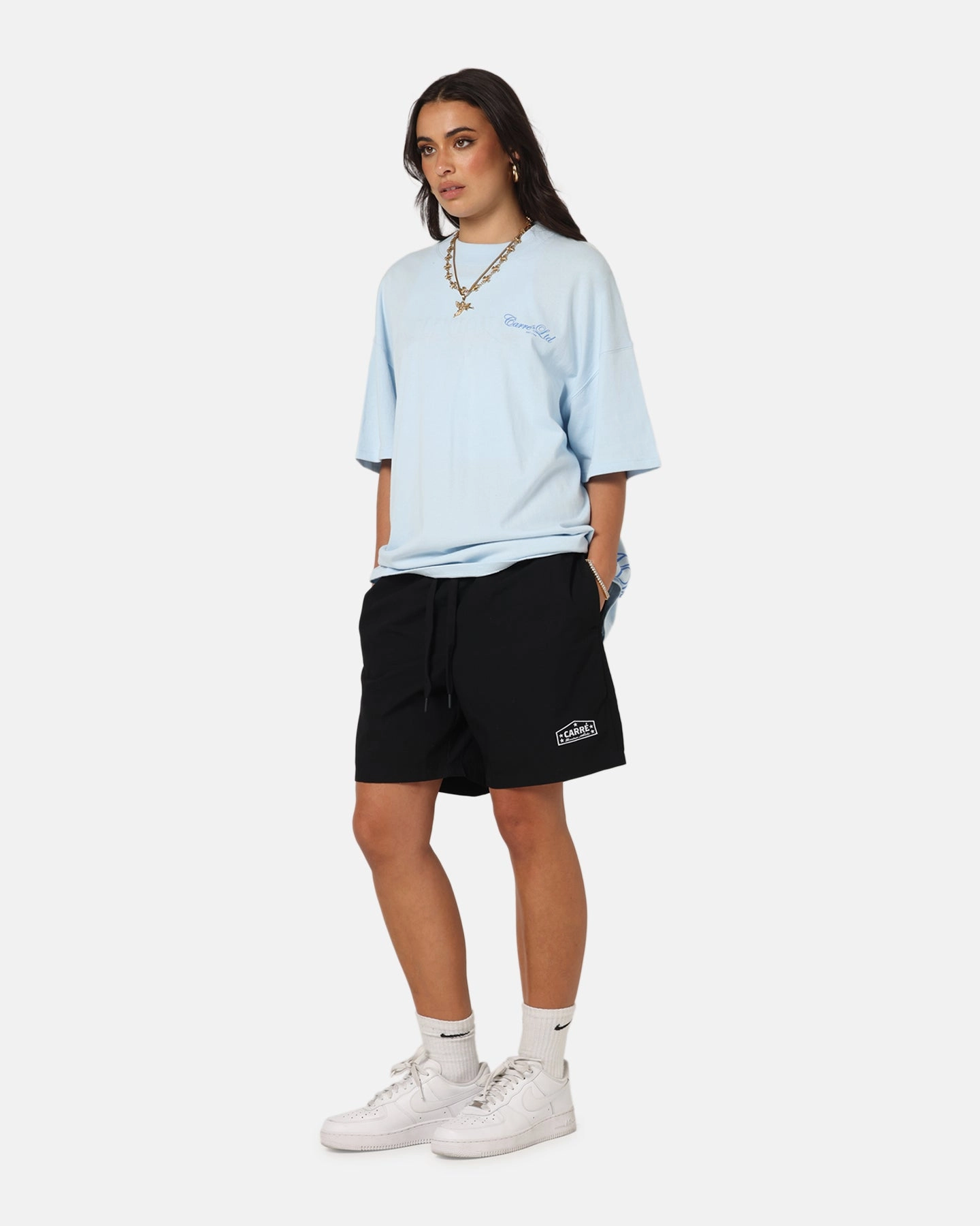 Carre Block Star Beach Shorts Black Non Restrictive Fit