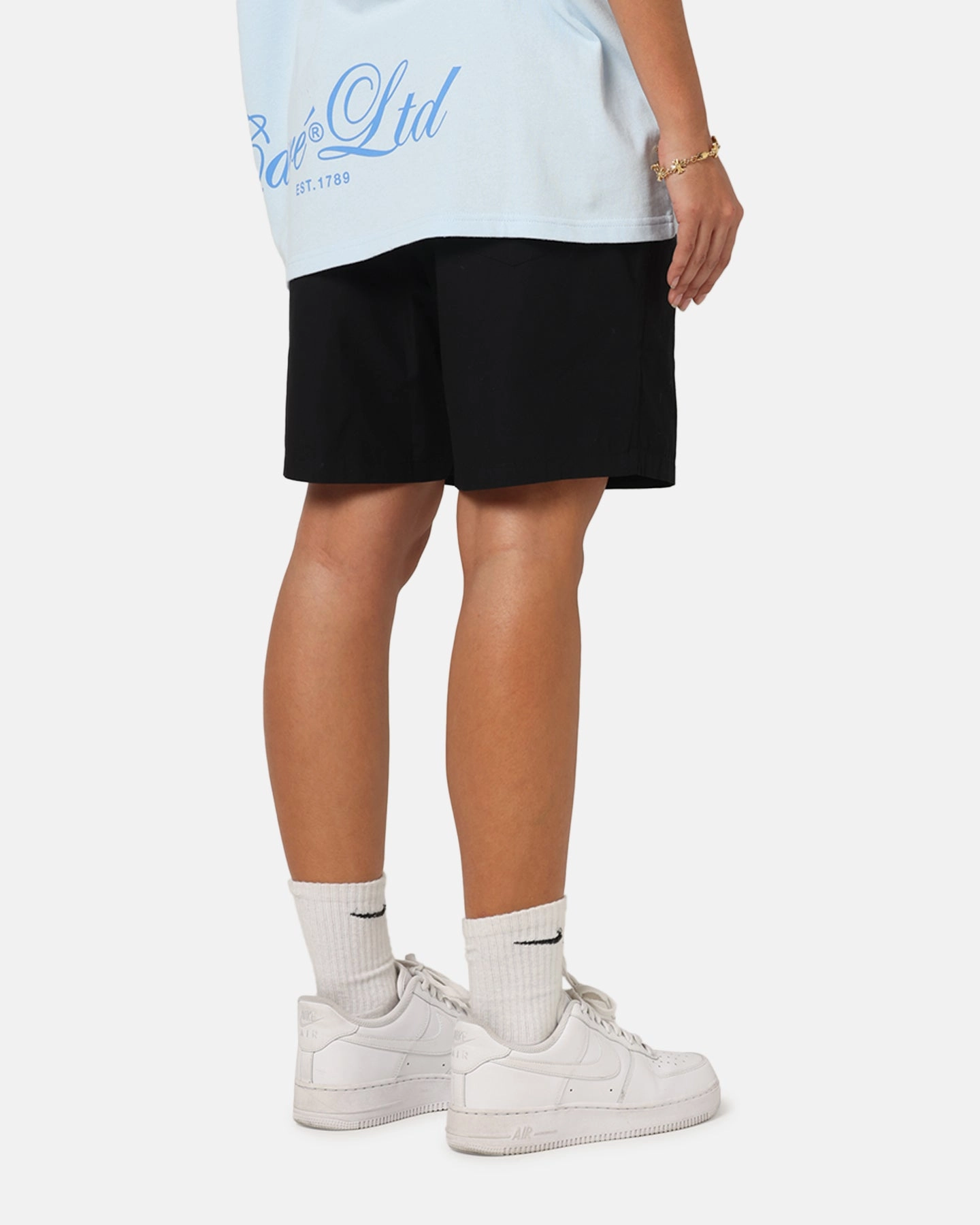 Ultra Stretch Durable Construction Carre Block Star Beach Shorts Black