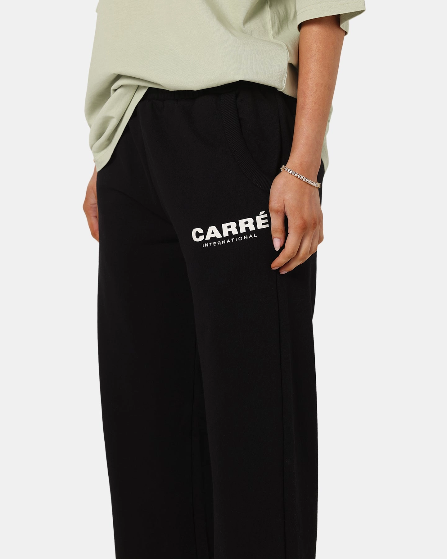 Carre C-Star Line Pants Black Stretch Panel Weekend Comfort