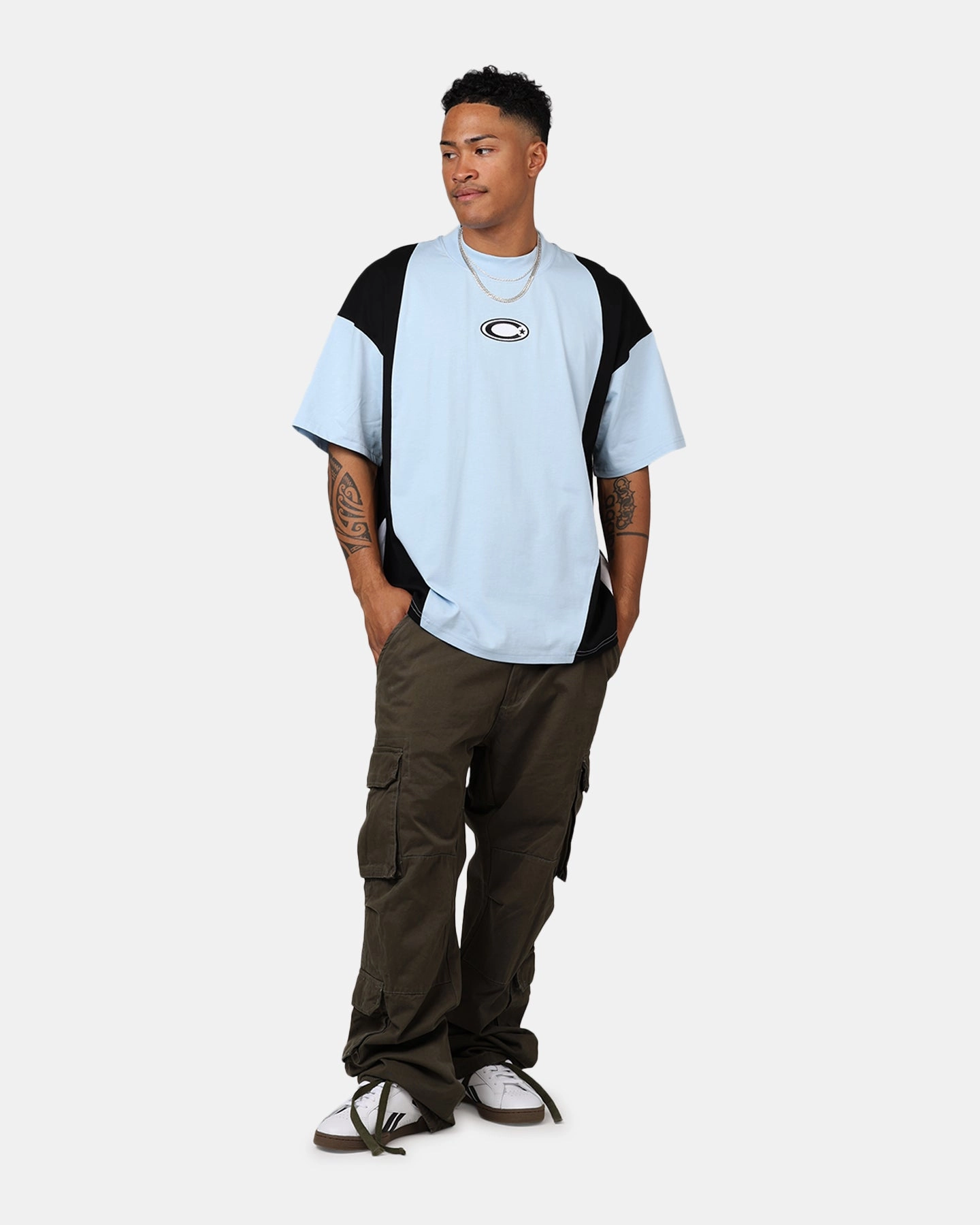 yoga clothing Effortless Fashion Carre C-Star Oversized T-Shirt Light Blue