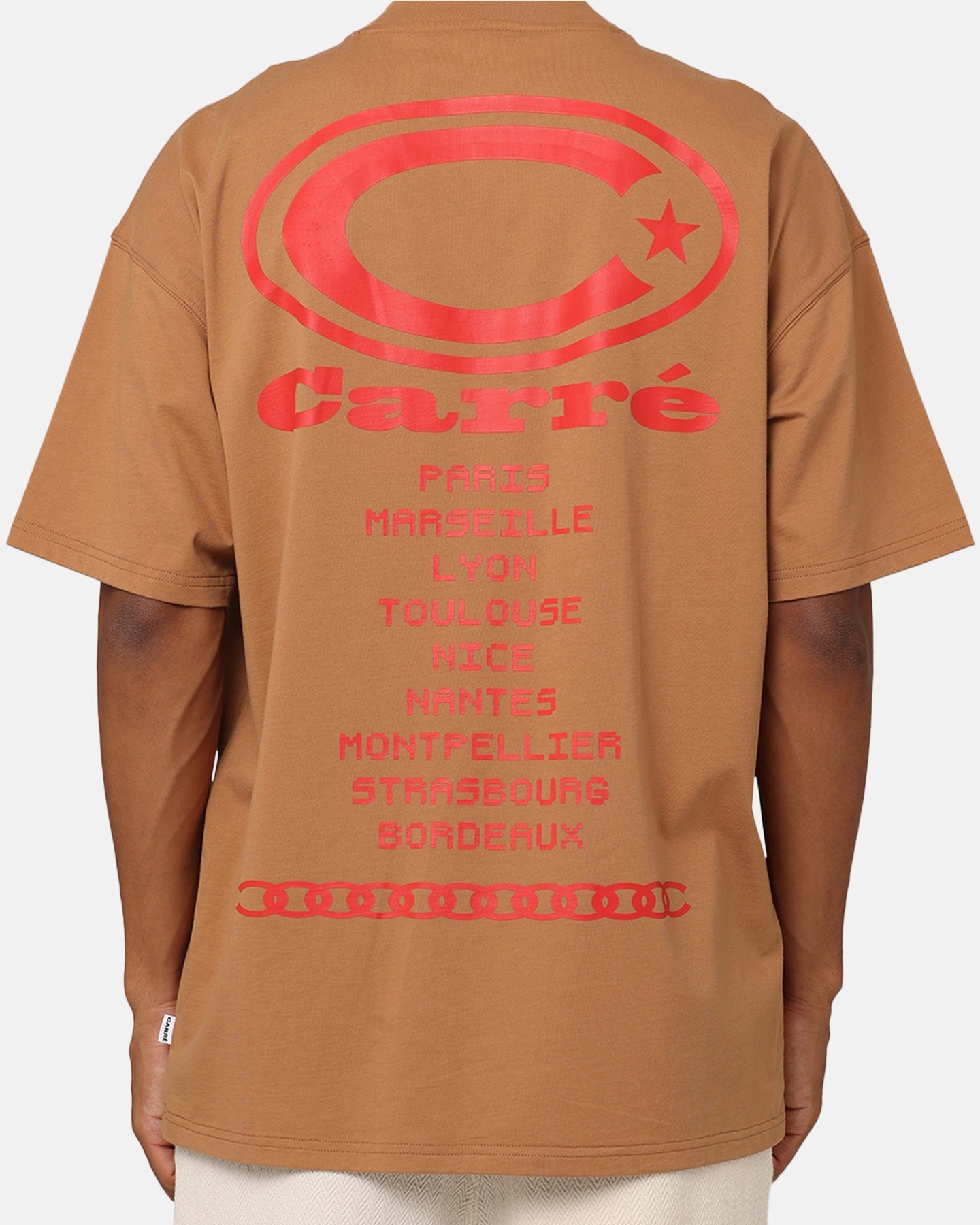 NeutralTonesCollection Travel convenience Carre C Star Oversized T-Shirt Tobacco