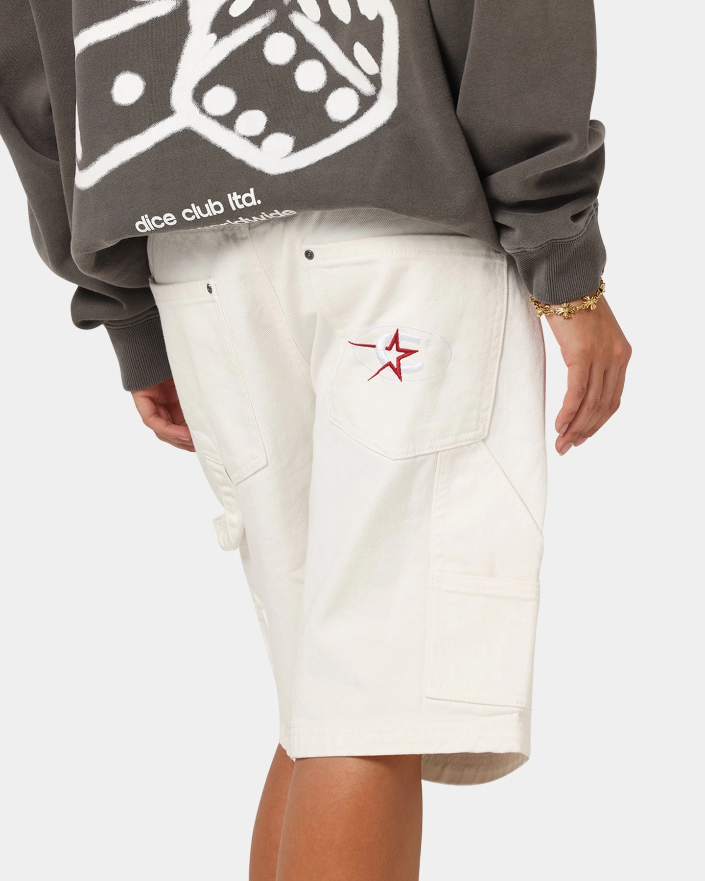 Carre Carpenter Jorts Off White Quick Dry Technology