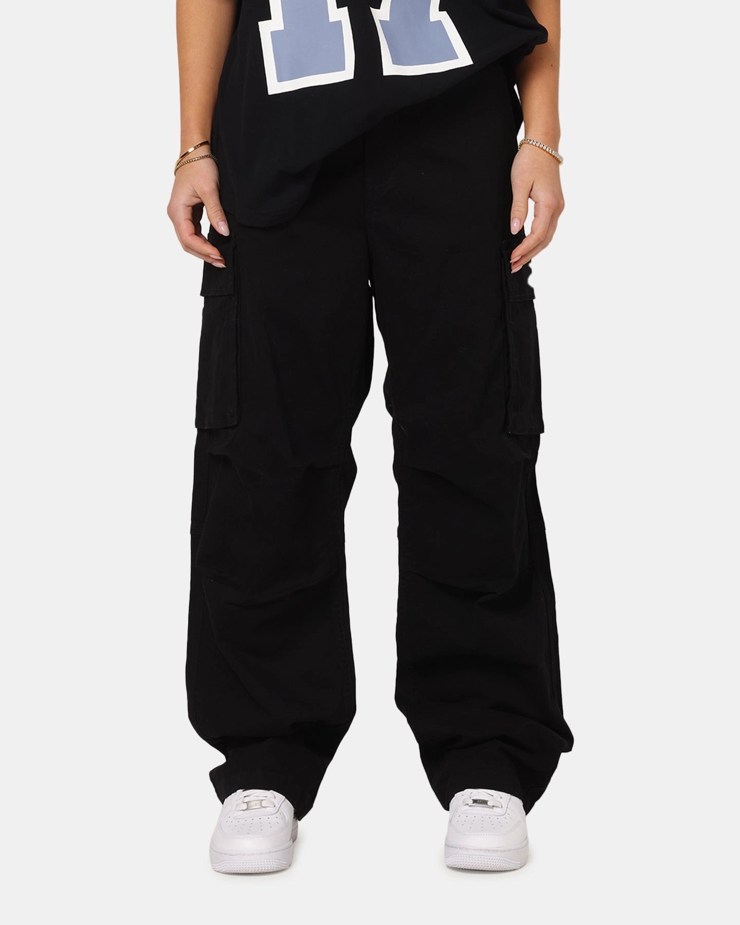 Essential Waist Carre Classic Cargo Pants Black