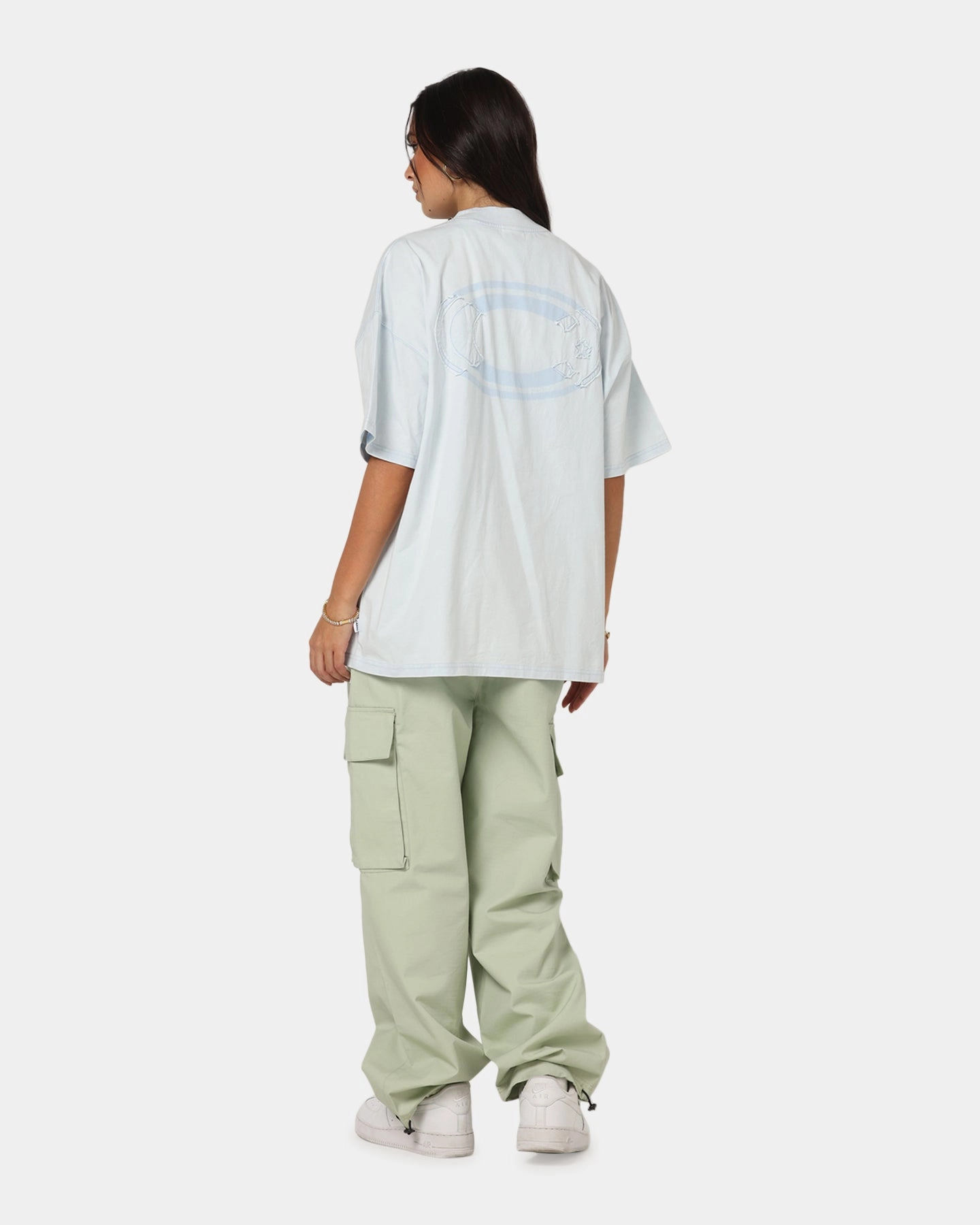 Unisex Core Reinforced Hems Carre Con Star Oversized T-Shirt Baby Blue