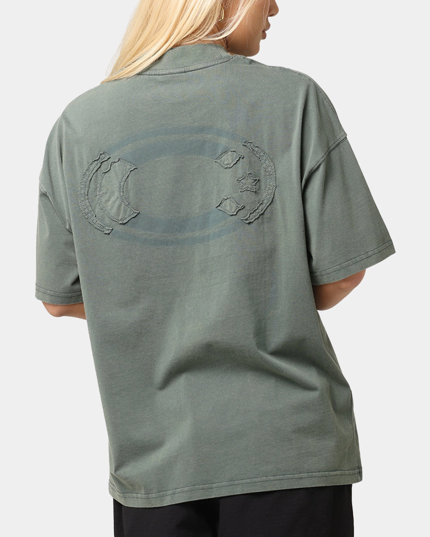 Carre Con-Star Oversized T-Shirt Rinsed Moss Green BreathableMeshLining