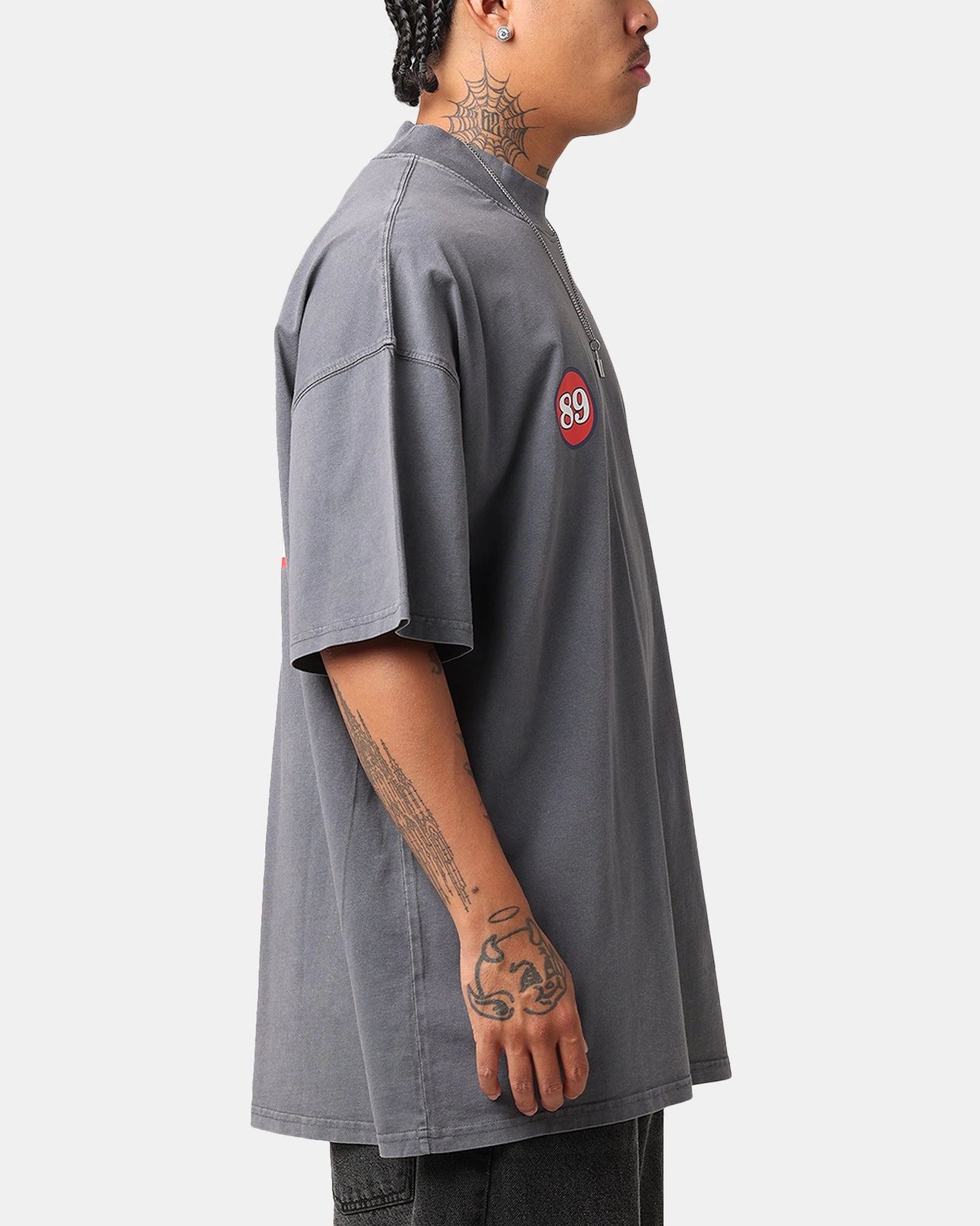 Non-toxic Cool Layer Wear Carre Course Oversized T-Shirt Vintage Grey