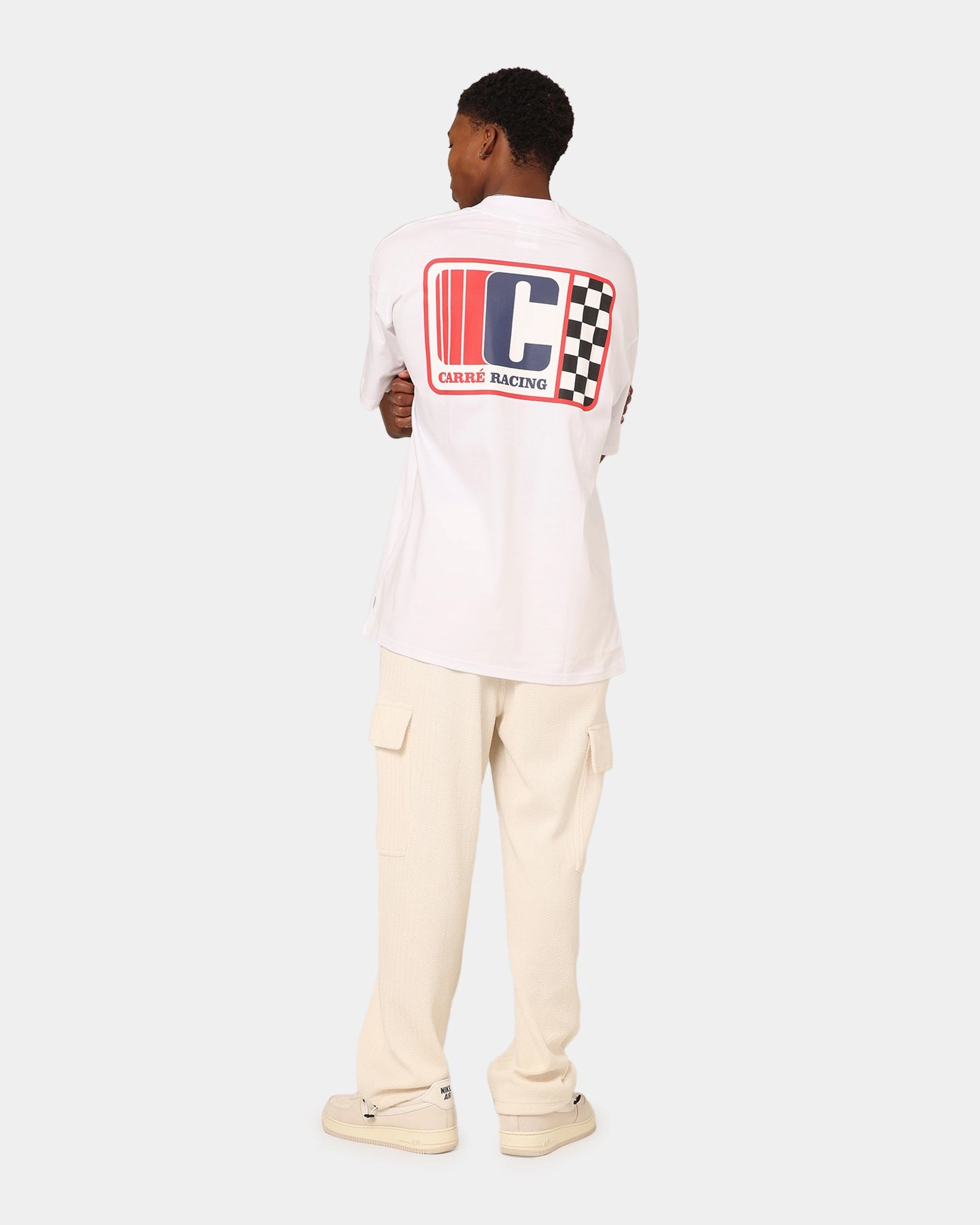 Outdoor Essentials Casual Statement Carre Course Oversized T-Shirt White