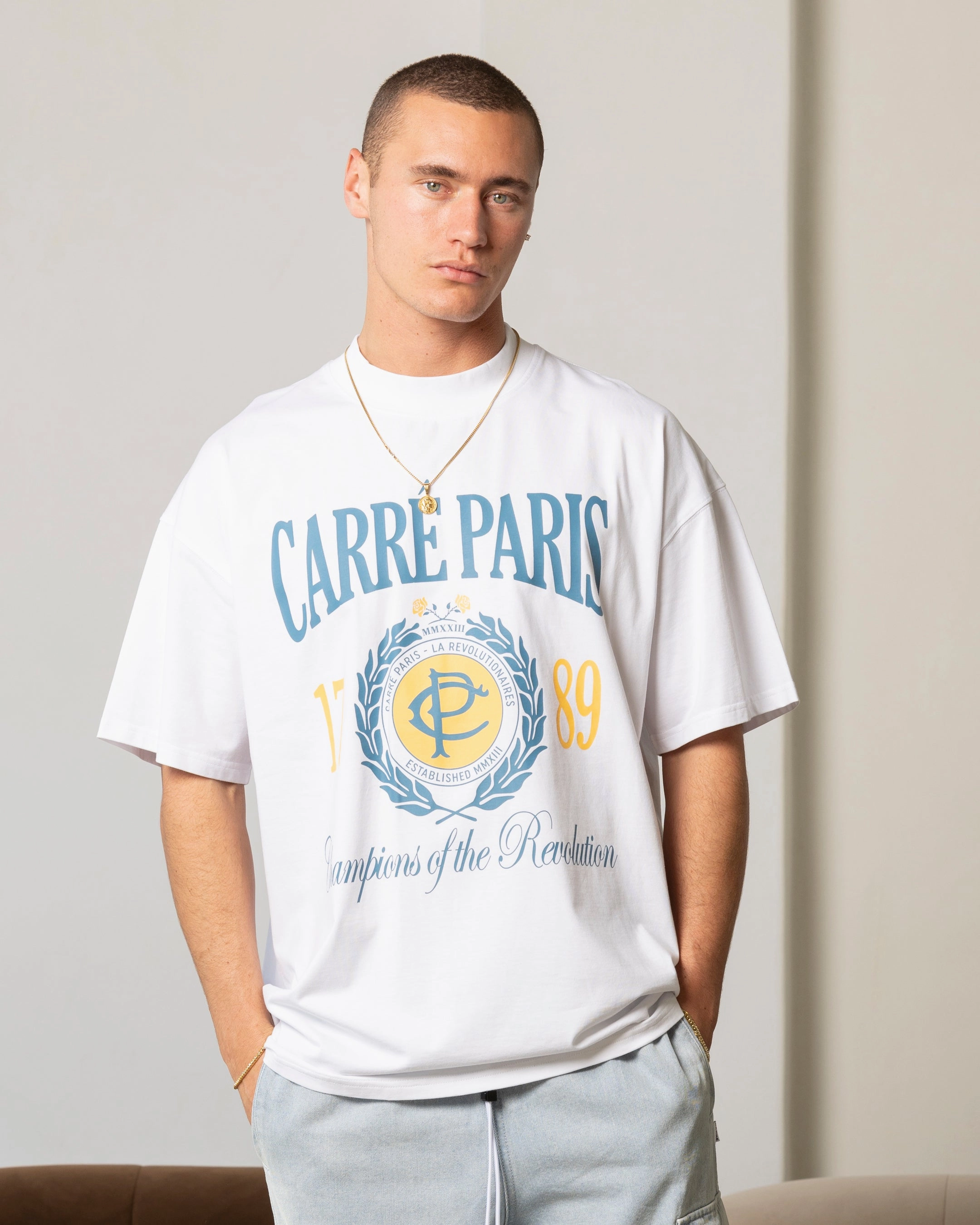 Carre Decade Oversized T-Shirt White Modern and Soft Trendy Wearable