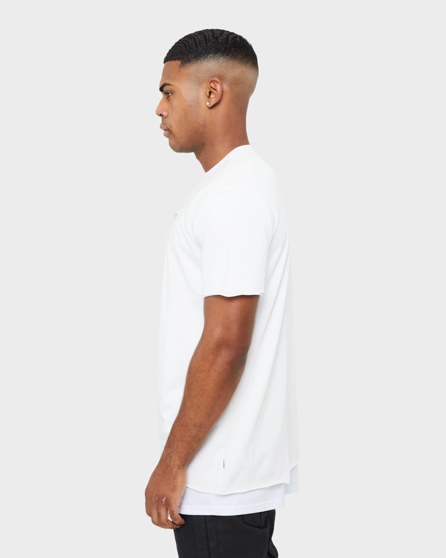Cool Design All-Purpose Comfort Carre Distressed Slash Oversized Short Sleeve T-Shirt Off White/White