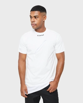 Fashion Must-Have Minimal Comfort Carre Distressed Slash Oversized Short Sleeve T-Shirt Off White/White
