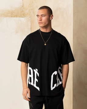 Carre Double Arch Oversized T-Shirt Black Fashion-Forward AdvancedMoistureManagement