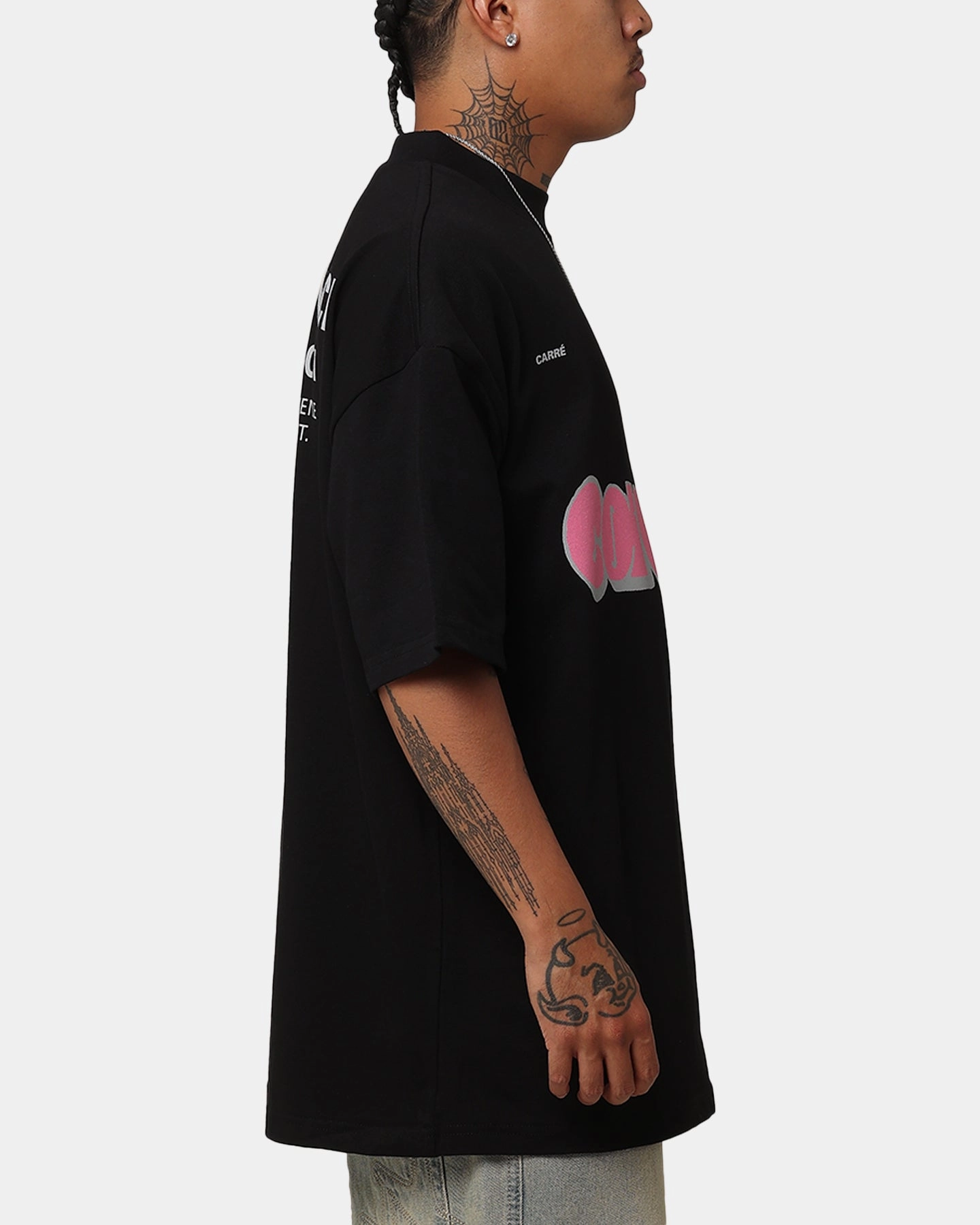 Value for Money Carre Experienced Mock Oversized T-Shirt Black