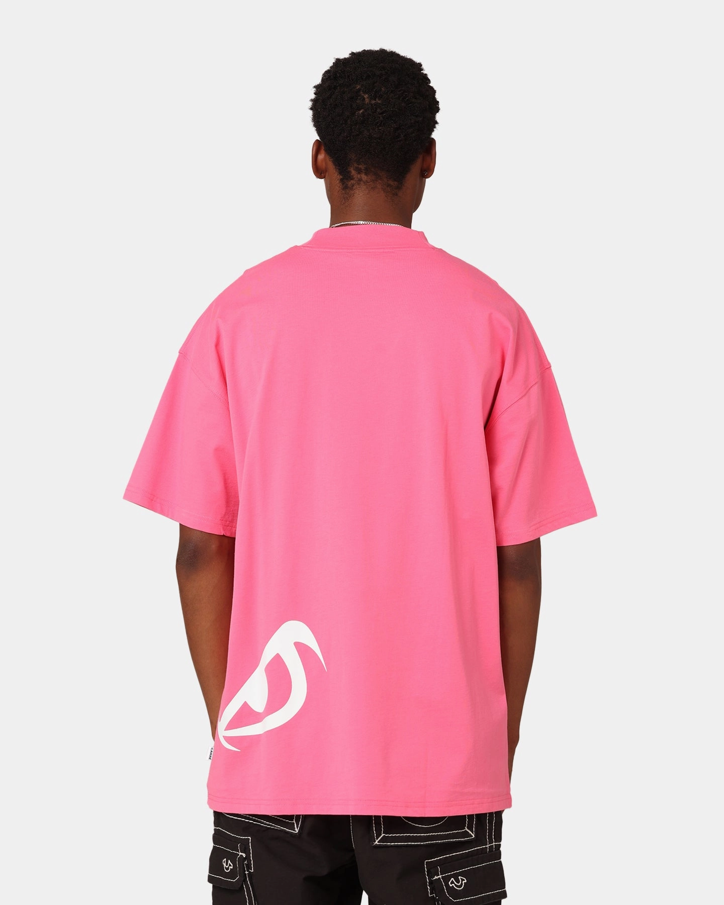 Carre Eyes Oversized T-Shirt Pink Organic Cotton Construction Cool and casual