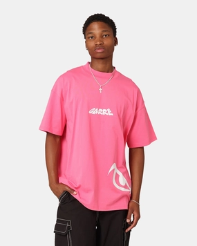 Geometric Pattern Carre Eyes Oversized T-Shirt Pink