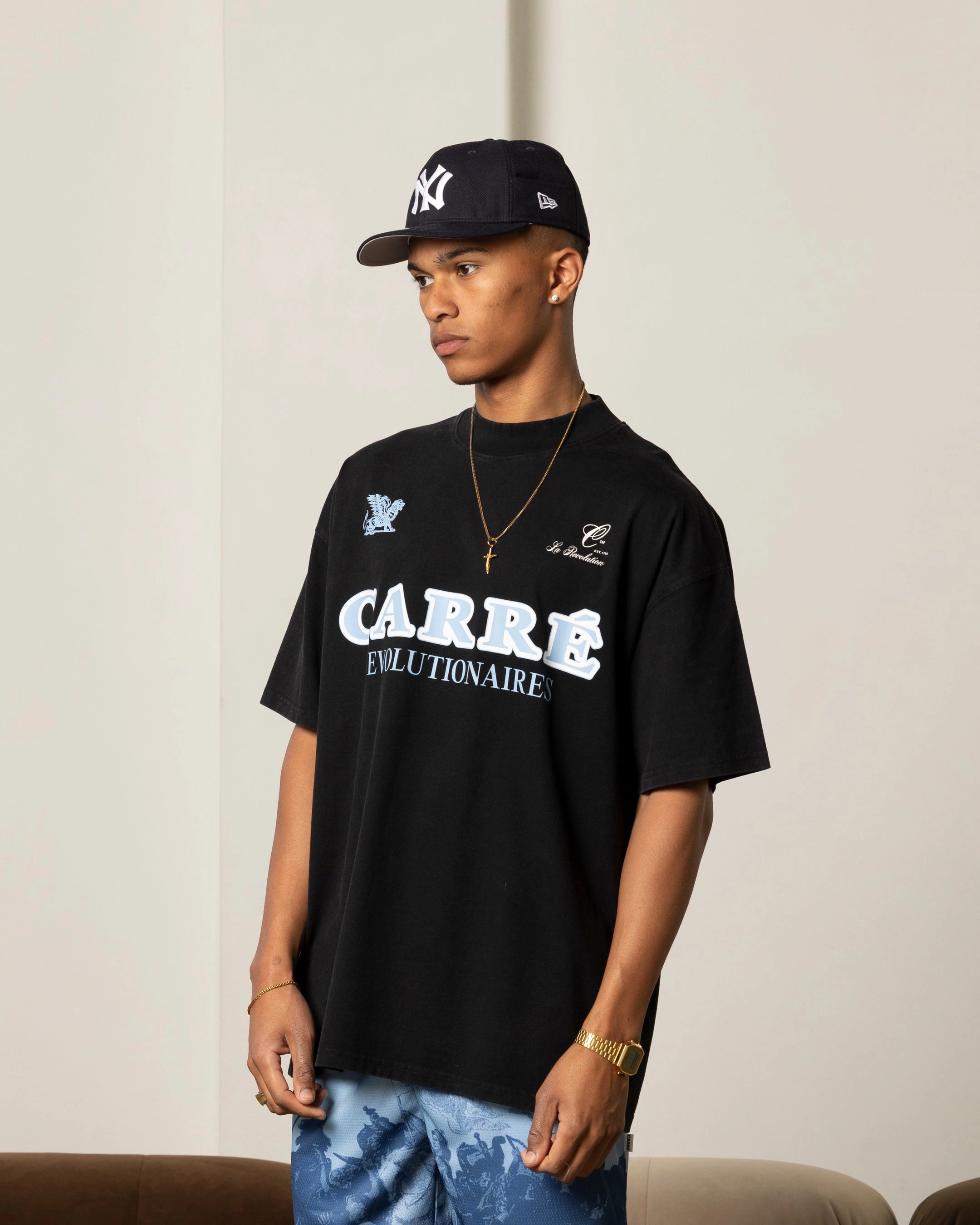 Carre Formula Oversized T-Shirt Washed Black ReinforcedHems