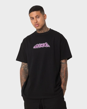 Carre Friend Oversized T-Shirt Black Floral Pattern Tear Resistant