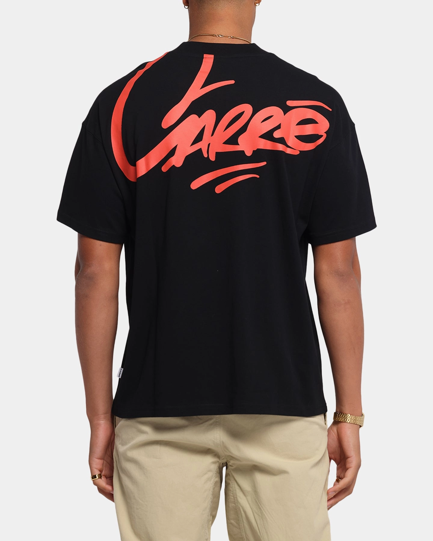 Chilly Wear Carre Graffiti Oversized Ringer T-Shirt Black/Red