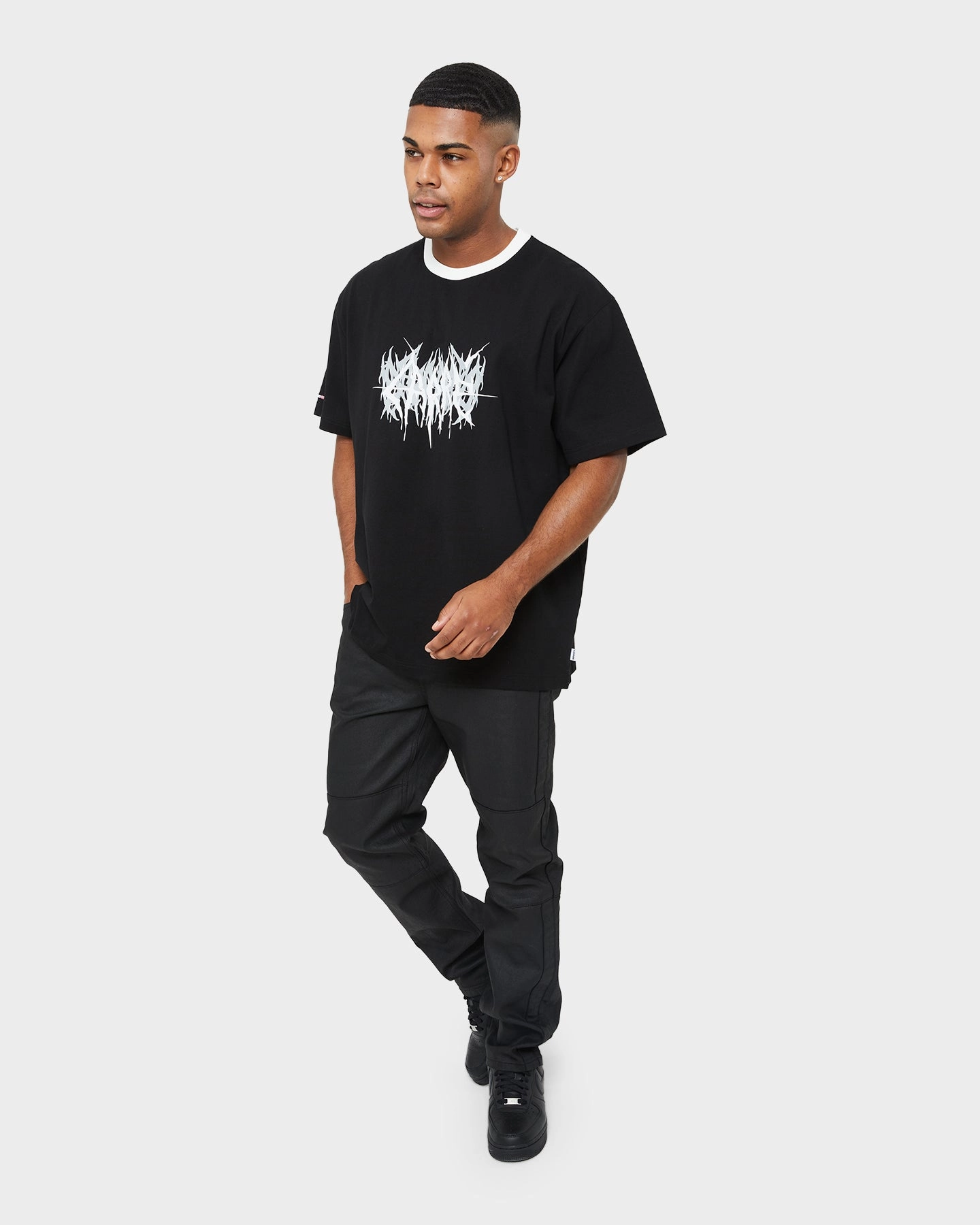 Carre Metalle Oversized T-Shirt Black/Off White Outdoor Gear