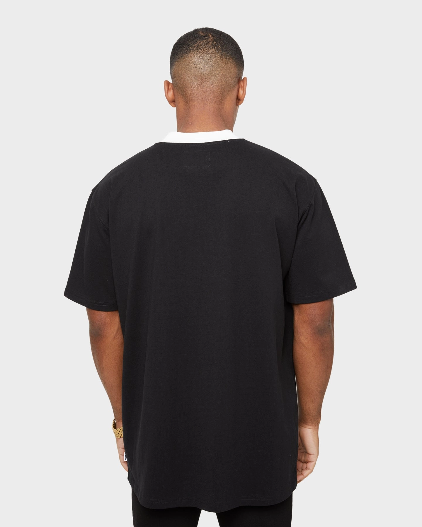 Lightweight Shirt Soft Layer Carre Mono Ringer Oversized Short Sleeve T-Shirt Black/Off White