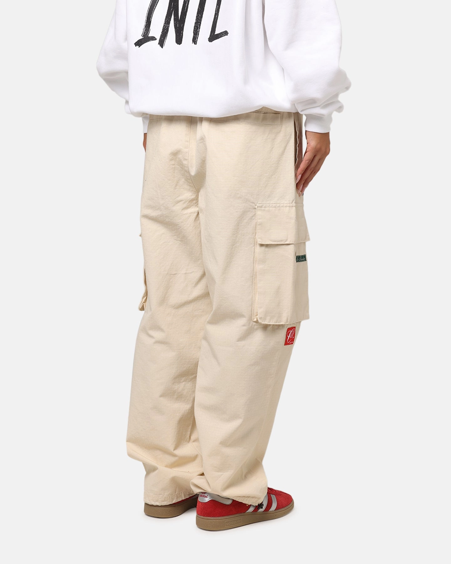 Chilly Wear Carre Patchwork Cargo Jogger Cream